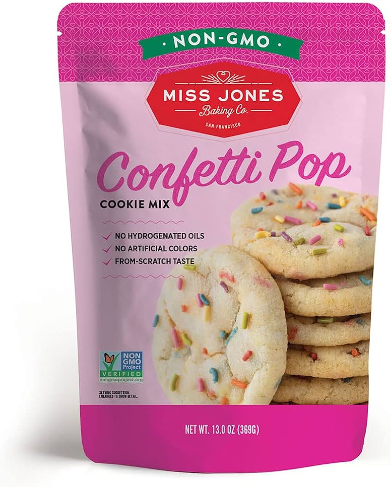 Miss Jones Baking 90% Organic Cookie Mix, Non-GMO, Vegan-Friendly, Perfect for Birthdays: Confetti P | Amazon (US)