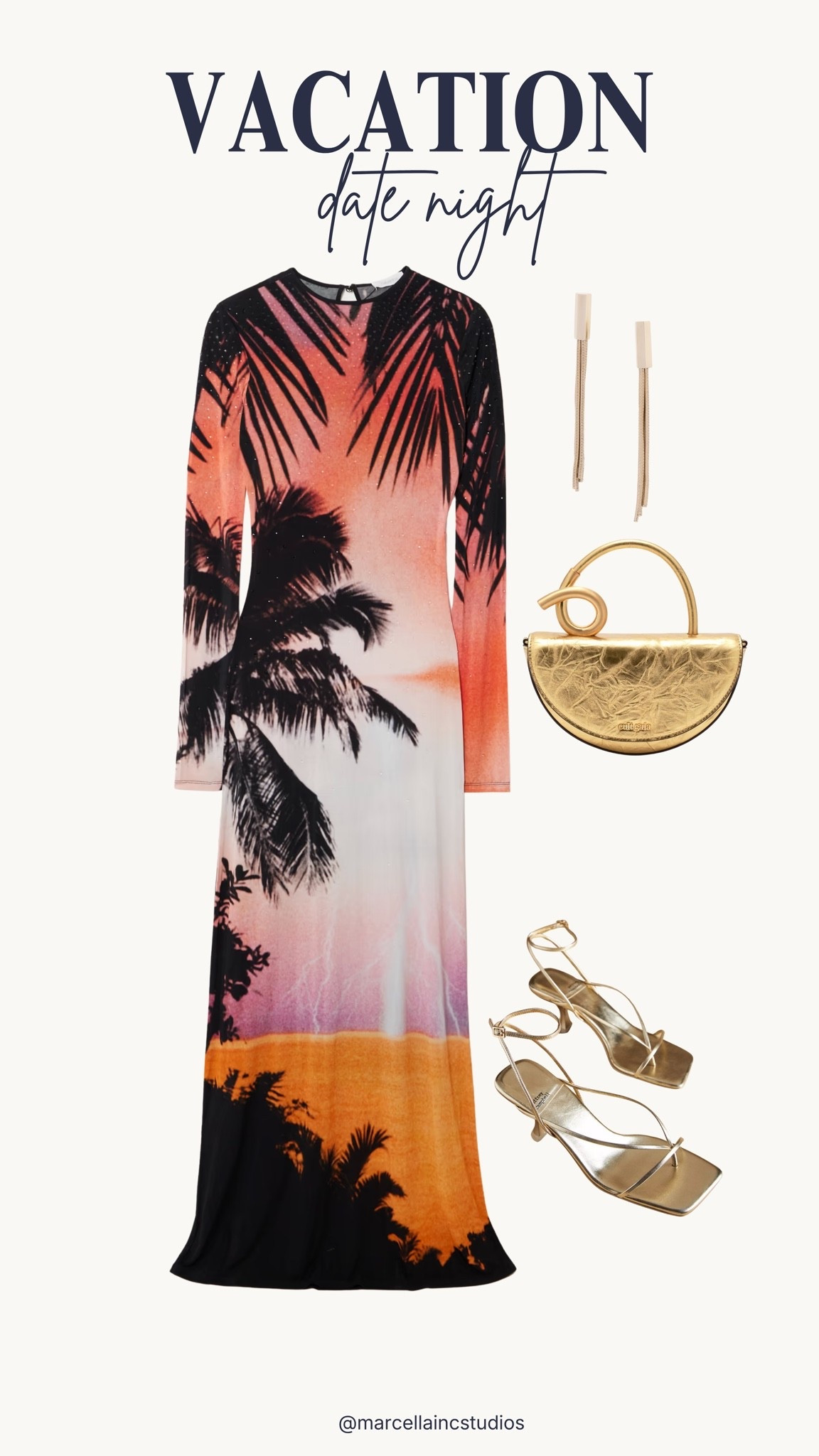 Vacation date night edit. Minimalist chic fitted palm tree dress perfect for resort or date night.