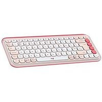 Logitech Pop Icon Keys Wireless Bluetooth Keyboard-Rose And Off-White | Very (UK)