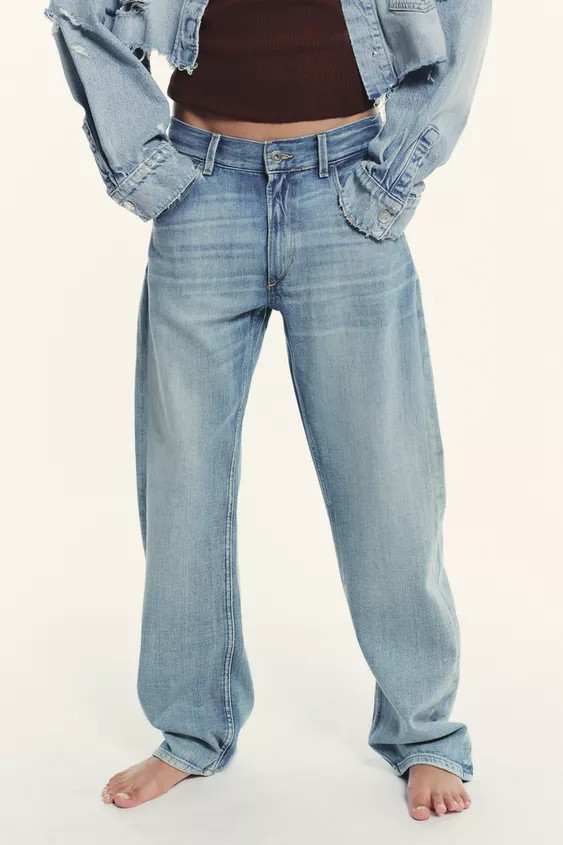 TRF MID-RISE STRAIGHT LEG BELT LOOP JEANS | Zara US