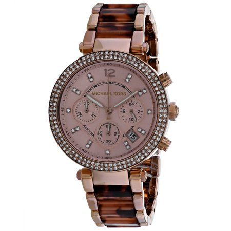 Michael Kors Parker Chronograph Quartz Crystal Rose Dial Ladies Watch MK6832 | Walmart (US)
