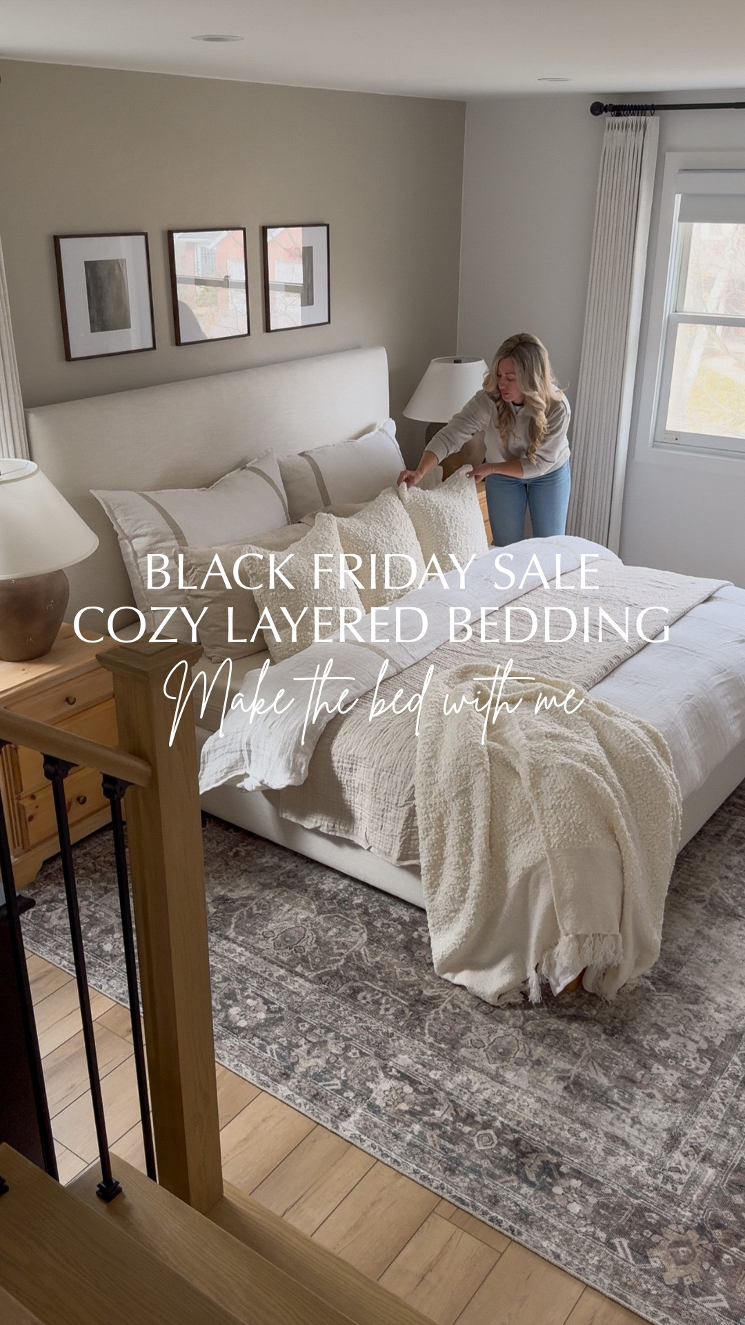 SALE ALERT✨Black Friday/Cyber Monday Sale that runs from November 17th through December 1st, offering 30% off. ✨Use code LTK30 at checkout🙌🏼

MAKE THE BED WITH ME🫶🏼

Soft bedding, comfy layers and lots of texture! The perfect recipe for cozy season👌🏼

•Bamboo linen sheets
•Linen duvet cover 
•Extra large accent pillows
•Textured coverlet
•Plush boucle throw pillows and throw blanket 

#bedding #primarybedroom #cozyhome #bedroom #linensheets #bouclepillows #linenduvetcover #luxuriousbedding


#LTKCyberWeek #LTKSaleAlert #LTKHome