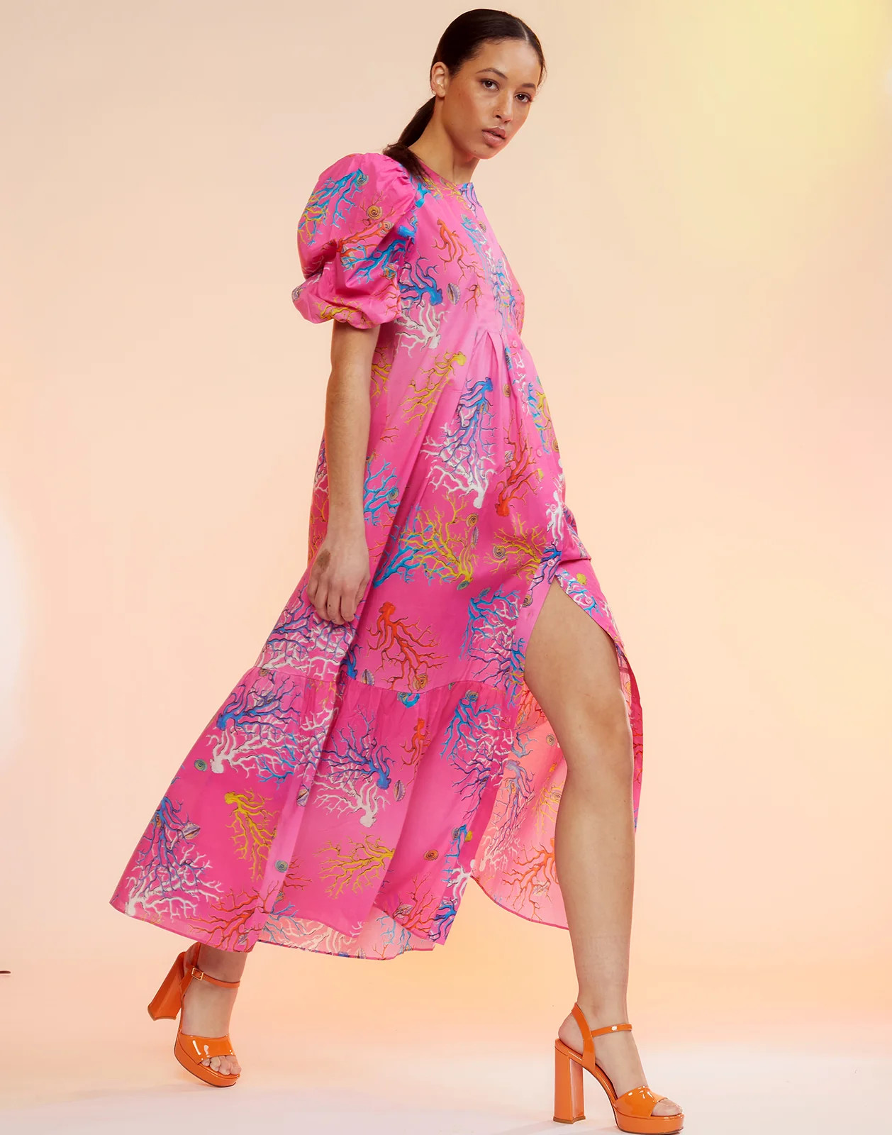 Coral Print Voile Dress | Cynthia Rowley