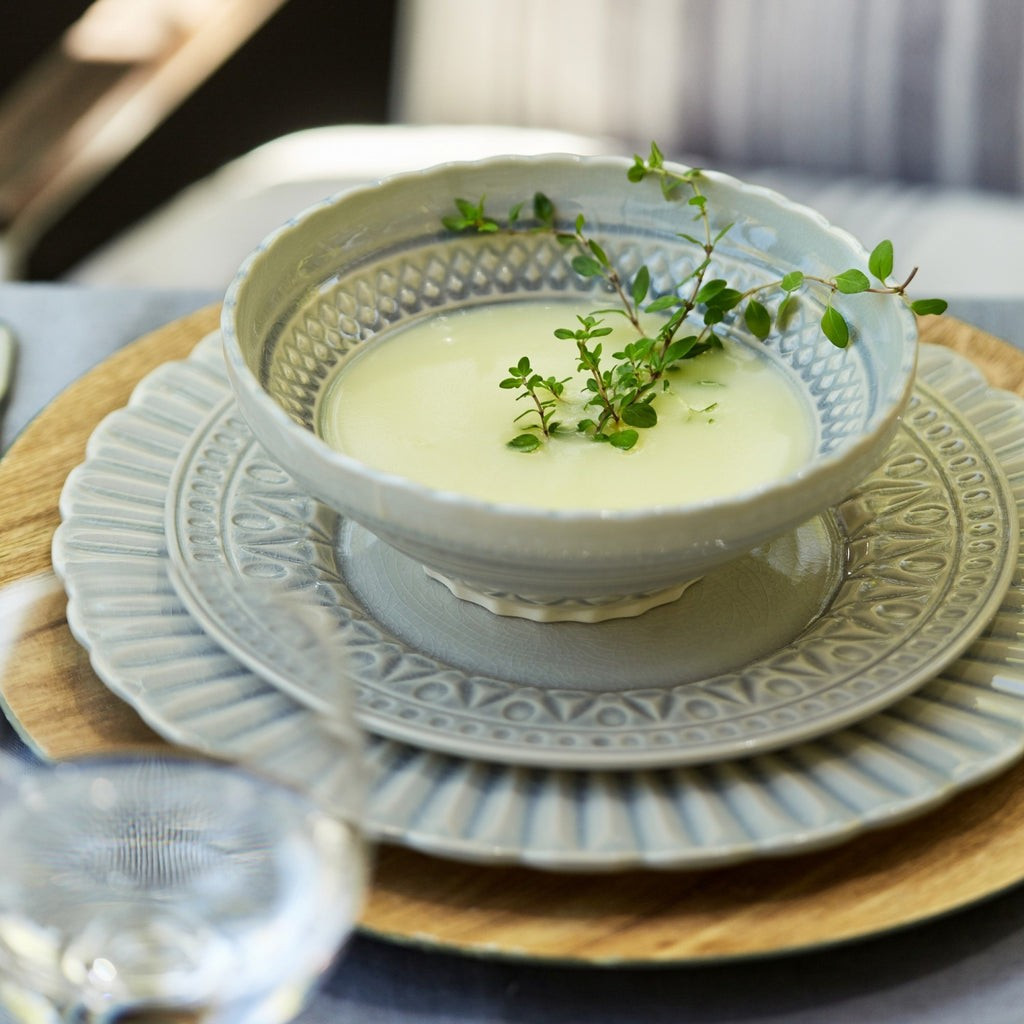 Bijou Stoneware Soup Cereal Bowl Gray (set of 6) | Purple Rose Home