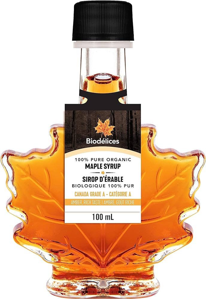 100% Pure Organic Maple Syrup - Premium Grade A - Quebec's Finest in Elegant Maple Leaf Bottle fr... | Amazon (US)