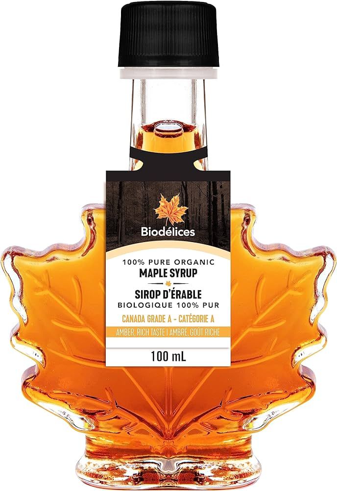 100% Pure Organic Maple Syrup - Elegant Maple Leaf Shaped Bottle - 100ml - Pure Premium Maple Syr... | Amazon (CA)