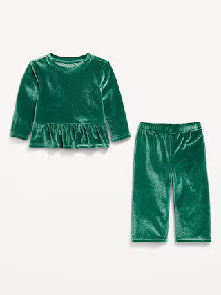 Cozy Velour Peplum Top and Pants Set for Baby | Old Navy (US)