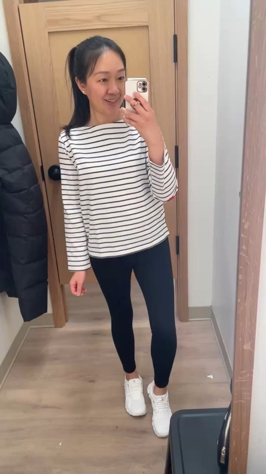 I took size S in this stripe t-shirt with heart elbow patches for a relaxed fit. I'm 5' 2.5" and currently 118 pounds.

J.Crew Factory Try-on
Fitting room review

#LTKSaleAlert #LTKOver40 #LTKFindsUnder50