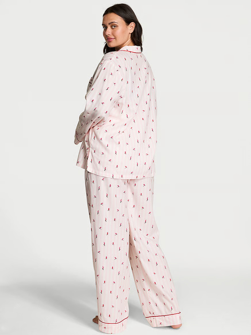 Buy Flannel Long Pajama Set, Pretty Blossom/Coconut White Vs Skiers - Order Pajamas Sets online -... | Victoria's Secret (US / CA )