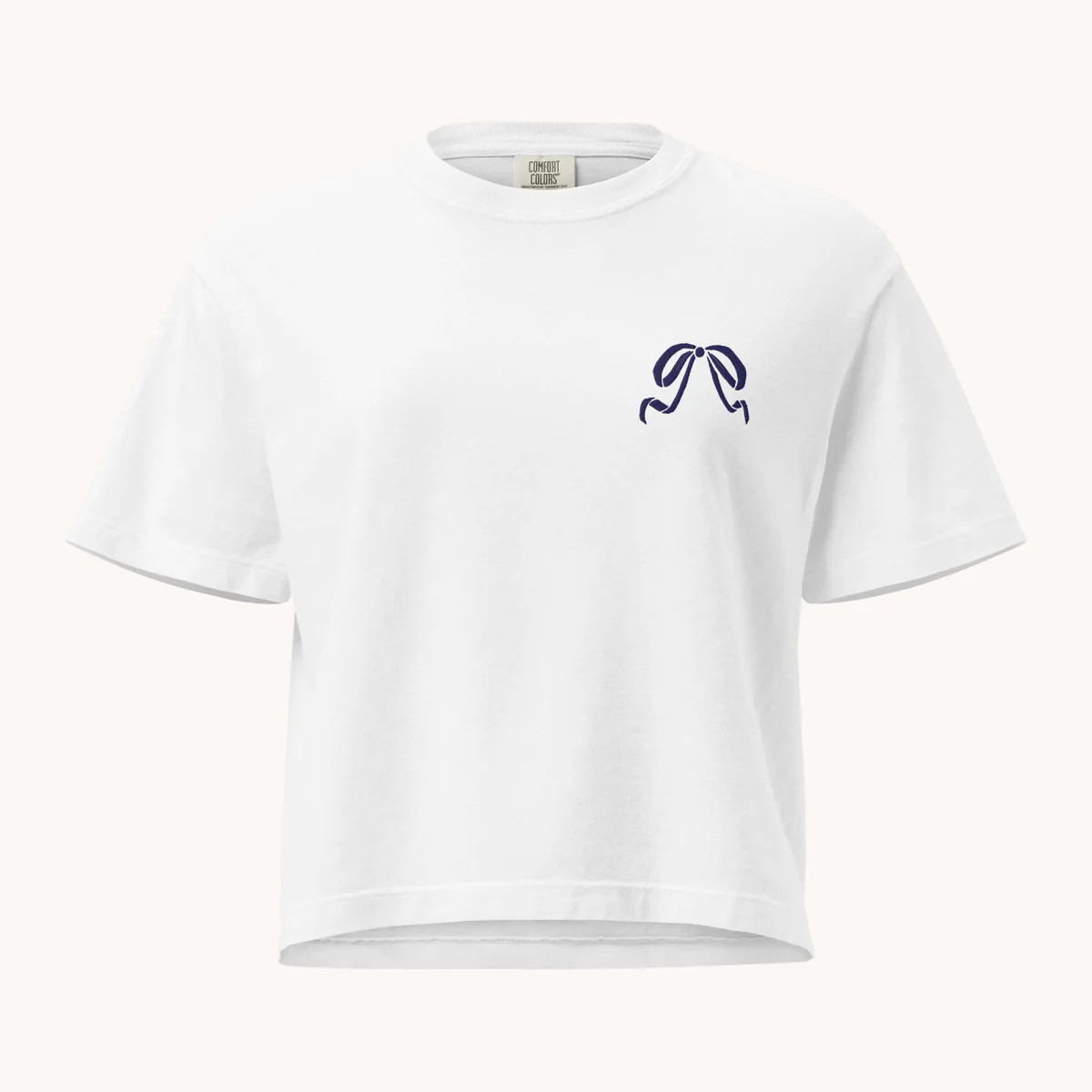 Boxy T-Shirt - Embroidered Bow | Simplified