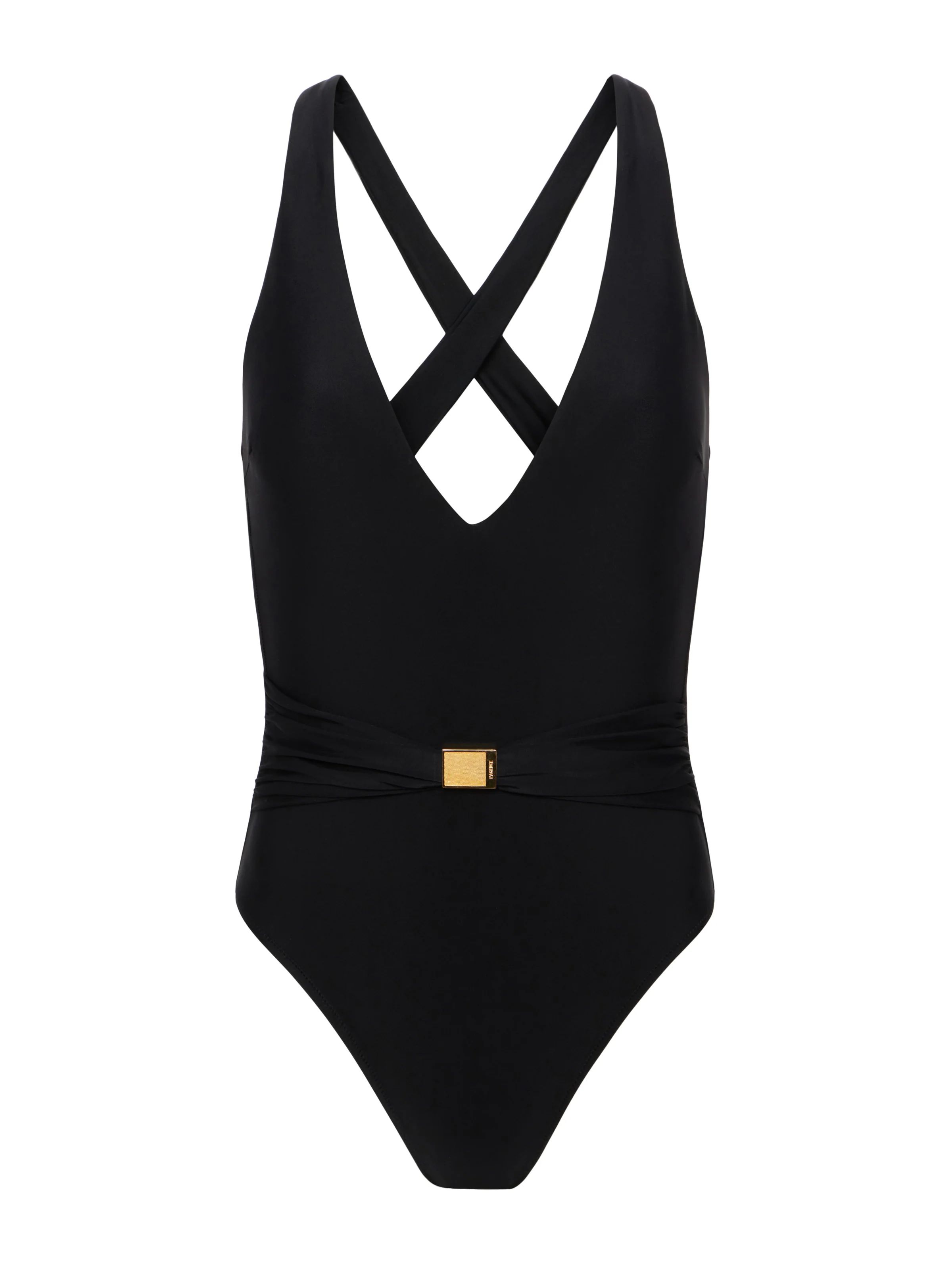 L'AGENCE - Lisa Plunge One-Piece Swimsuit in Black | L'Agence