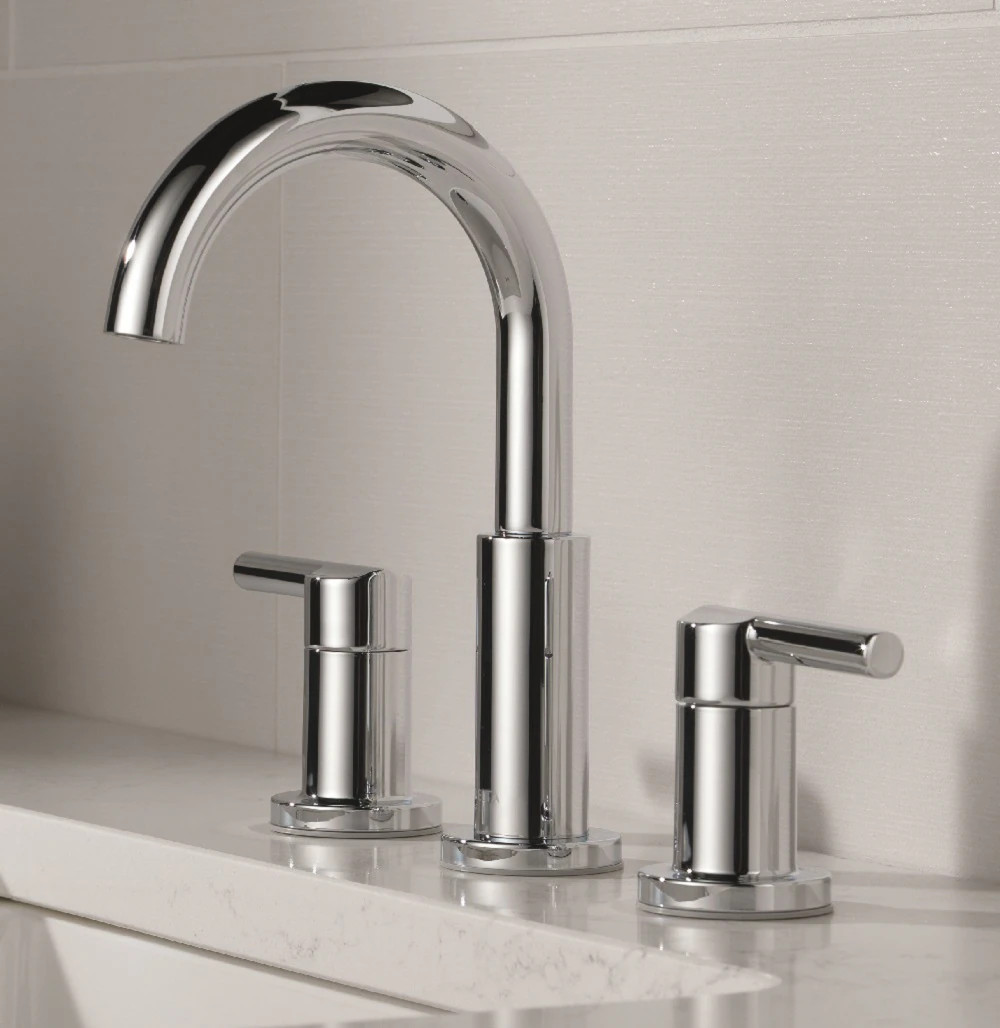 Delta Nicoli Chrome Widespread 2-handle WaterSense Mid-arc Residential Handle Bathroom Sink Faucet with Drain | 35749LF | Lowe's