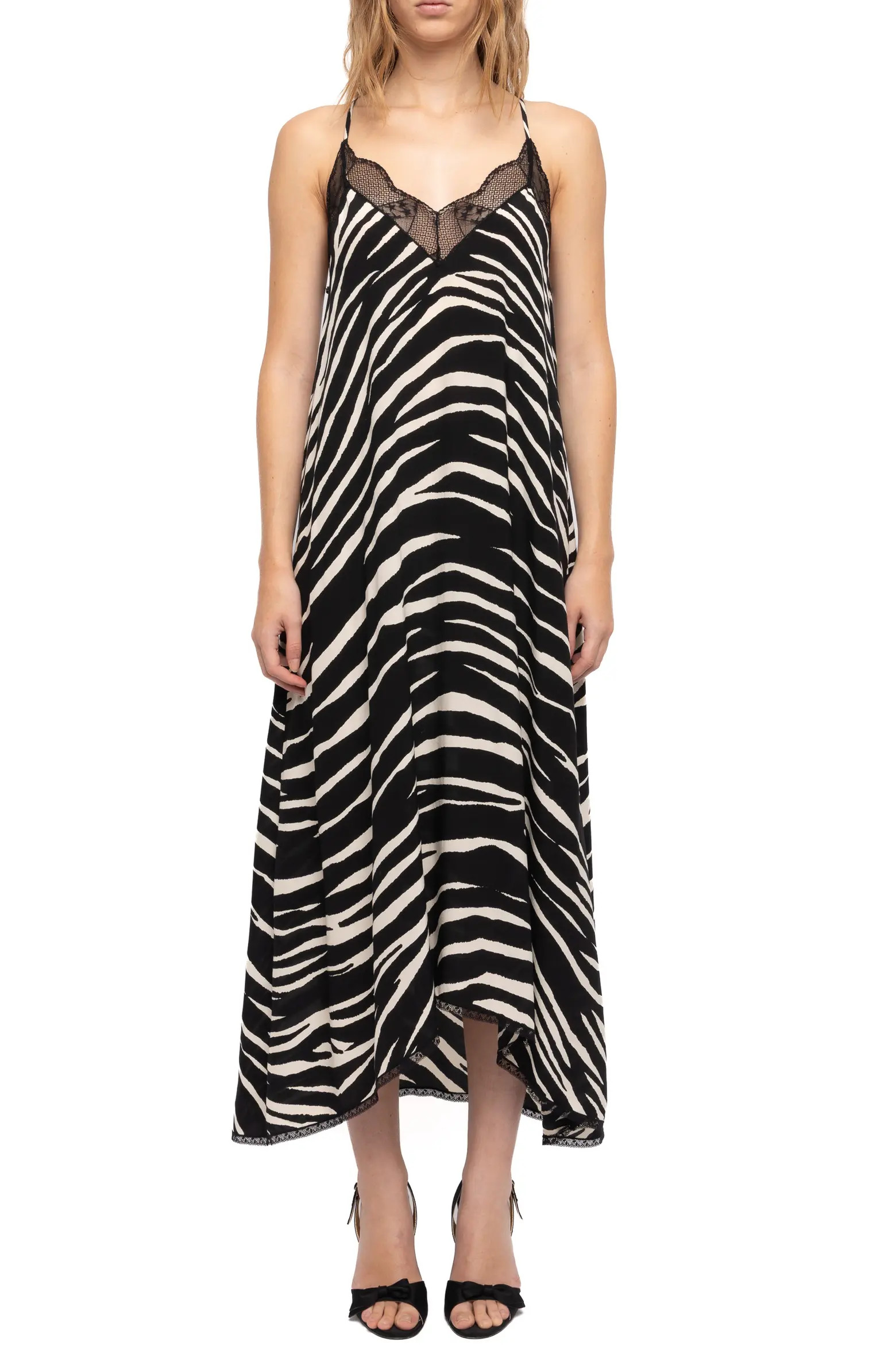 Zadig & Voltaire Risty Zebra Print Lace Trim Slipdress (Women) | Nordstrom | Nordstrom