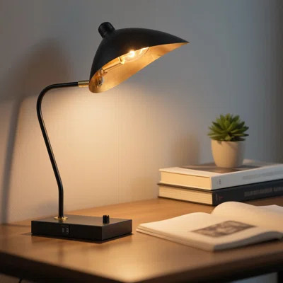 Modern Metal Adjustable Table Lamp With Usb Port | Wayfair North America