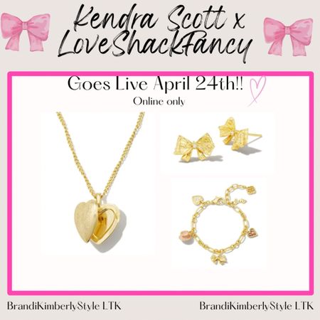 Getting ready for the Kendra Scott x Love Shack Fancy line to drop again this week. This time you can shop online only. Last week was a hit and it all sold out! Here are some the jewerly that you will see! 
My heart is after that locket necklace. It was very popular last week too. BrandiKimberlyStyle love shack fancy, Kendra Scott Jewerly Mothers day is coming up!! 

#LTKstyletip #LTKGiftGuide