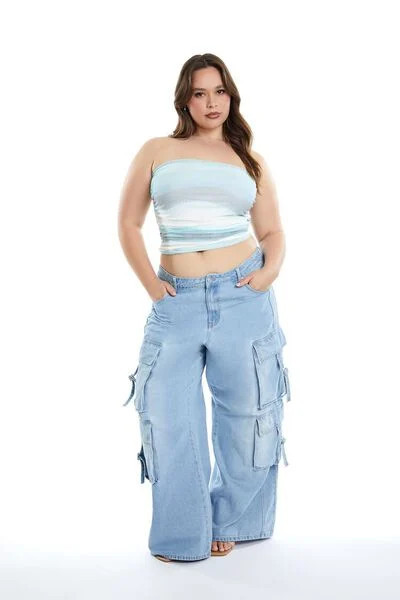 Plus Size Bratz x F21 Wide-Leg Cargo Jeans | Forever 21