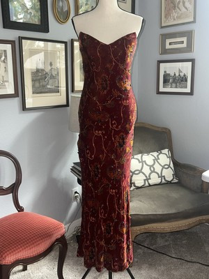 VTG Victoria Royal Sz 4 Red Velvet Beaded Formal Gown Maxi Dress Silk Blend Prom | eBay | eBay US