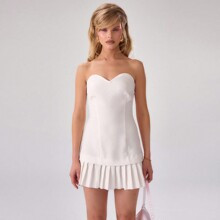 Woven Contrast Pleat Hem Dress | SHEIN