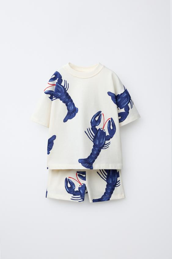 LOBSTER PRINT T-SHIRT AND BERMUDA SHORTS SET | Zara US