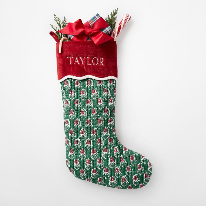 Block Print Quilted Stocking | Mark and Graham
