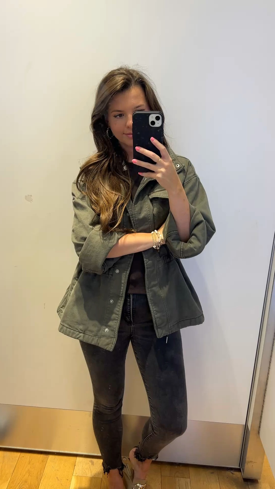 // the cutest green utility jacket for fall!! wearing an XS runs big //