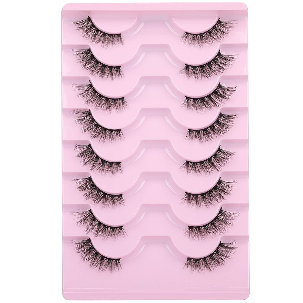 Half Lashes Natural Looking Cat Eye Lashes Accent Eyelashes Multi-layers Wispy Fluffy 3D Curly Fa... | Amazon (US)