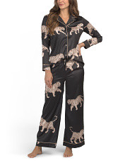 2pc Satin Tiger Print Pajamas Set | Family Pajamas | Marshalls | Marshalls