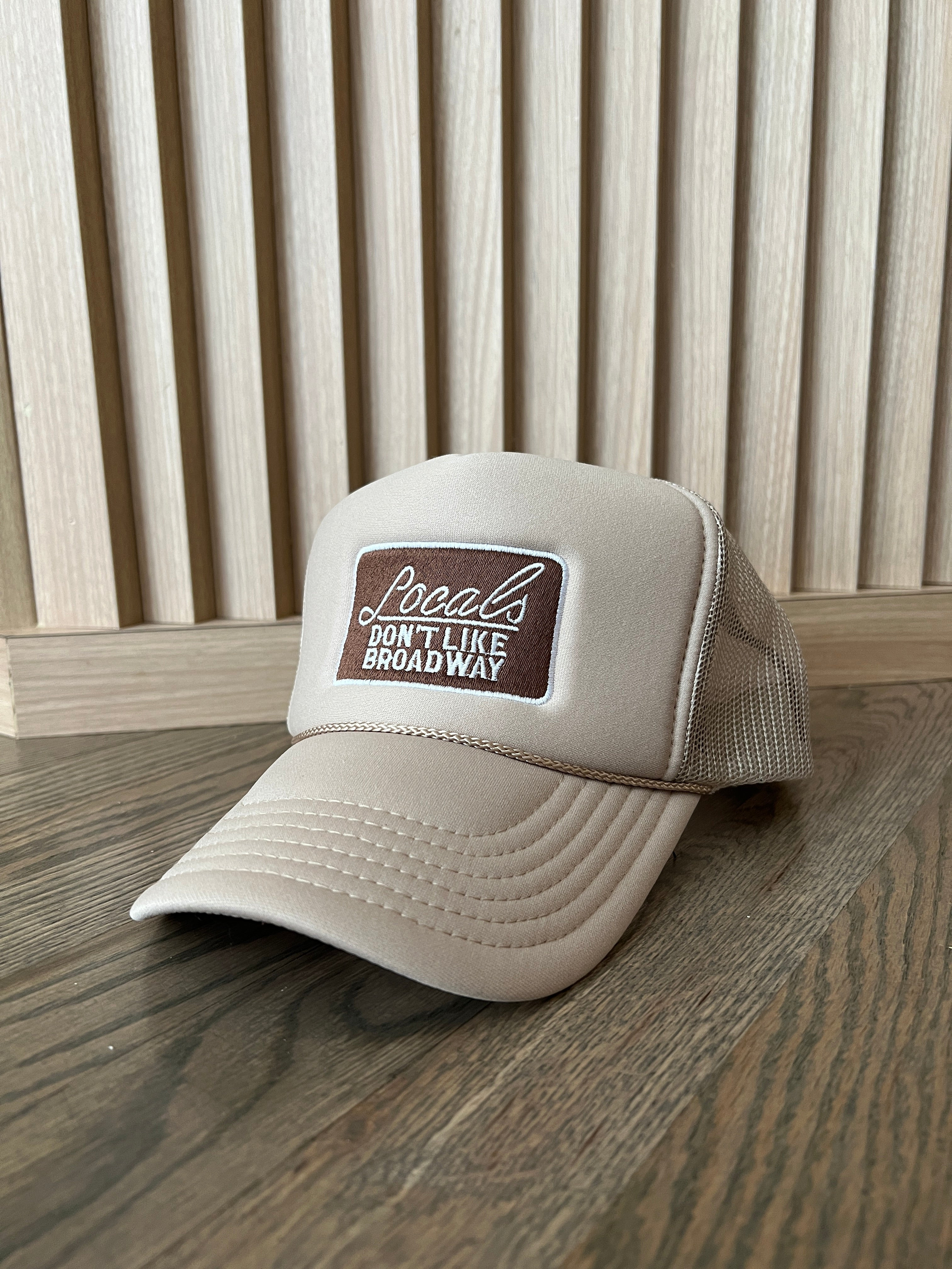 Locals Don't Like Broadway Cream Trucker Hat | Premonition Goods LLC