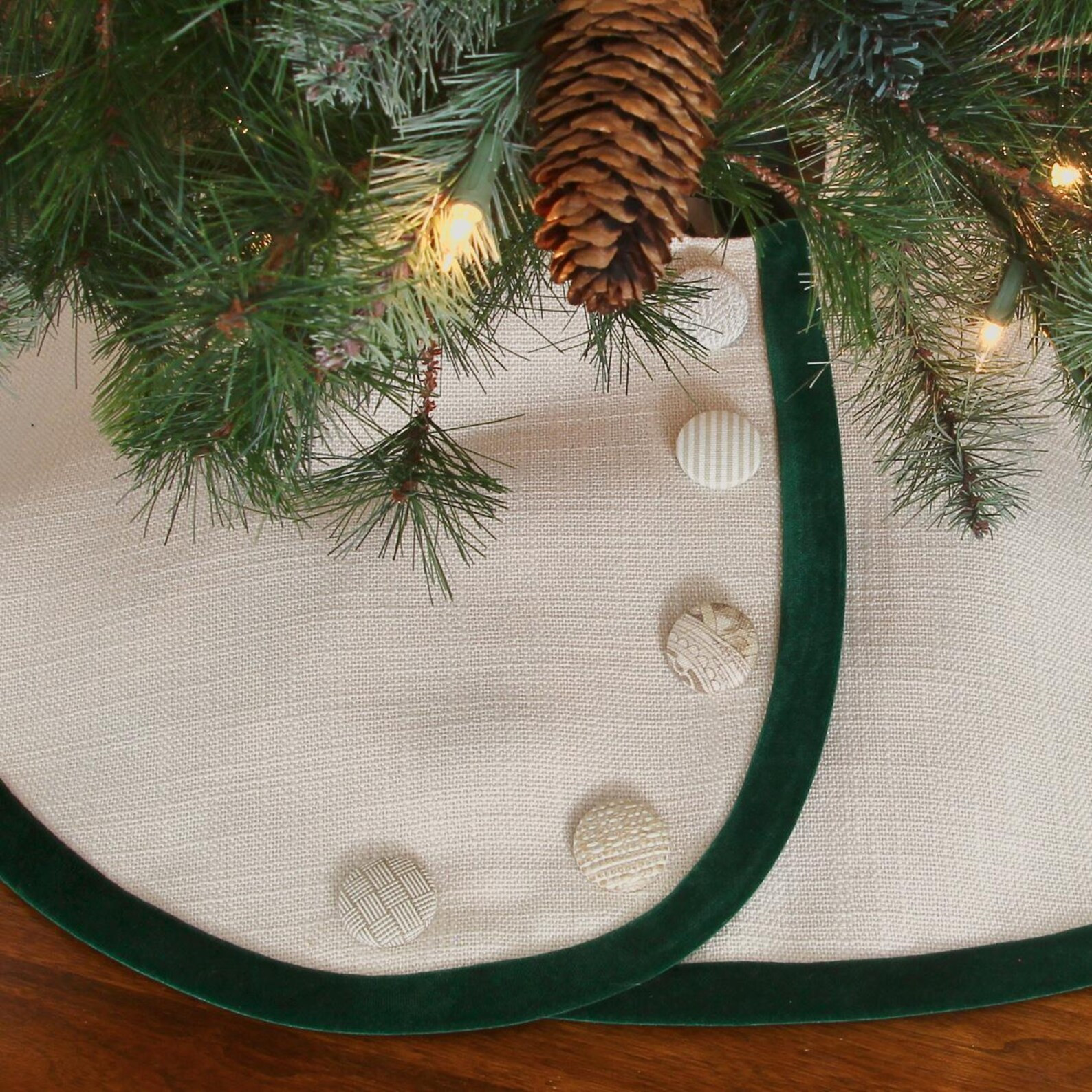 LINEN Look Customized Pencil Christmas Tree Skirt Tabletop Christmas Tree Skirt Small Christmas T... | Etsy (US)