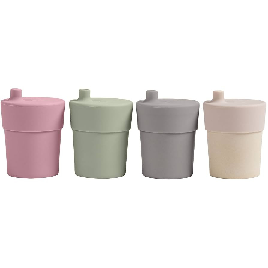 WeeSprout Bamboo Grow-With-Me Sippy Cups with Lids, 10 oz Set of Four, Babies Kids & Toddlers, Ma... | Amazon (US)