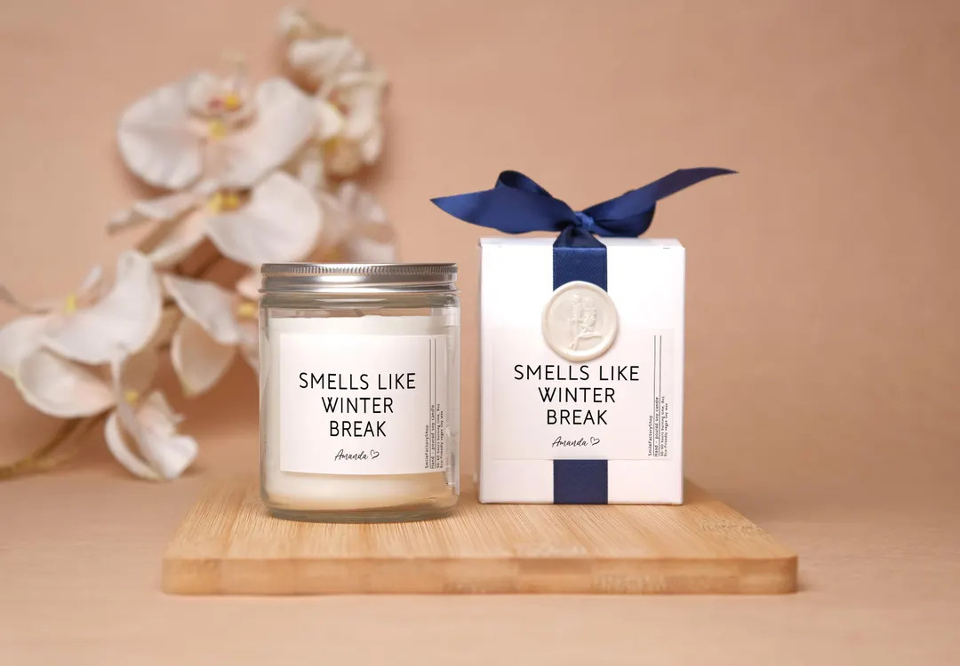 Smells Like Winter Break Scented Soy Candle, Appreciation Gift for Teacher, Thank You Gift, Chris... | Etsy (US)