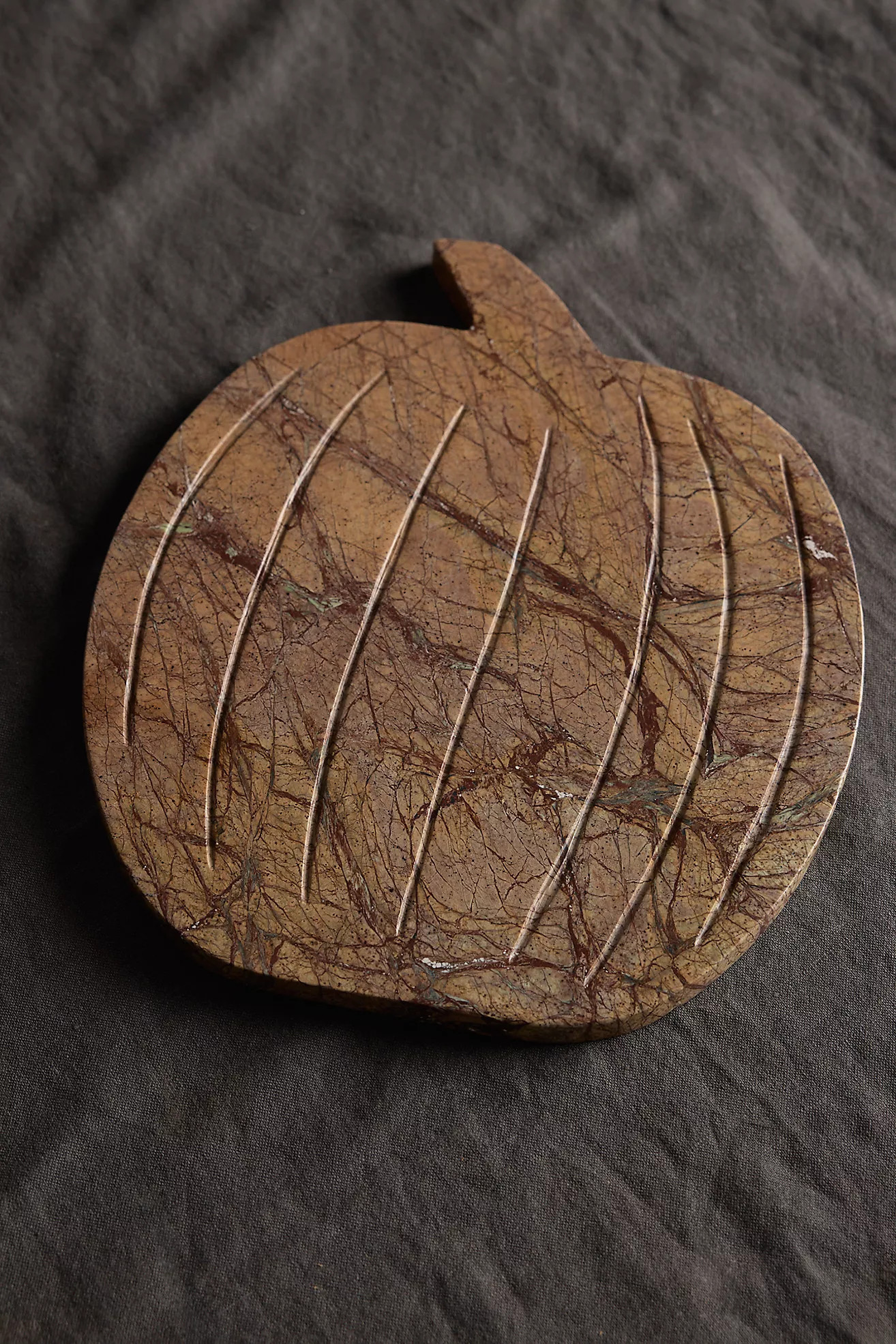Brown Forest Marble Pumpkin Serving Board | Anthropologie (US)