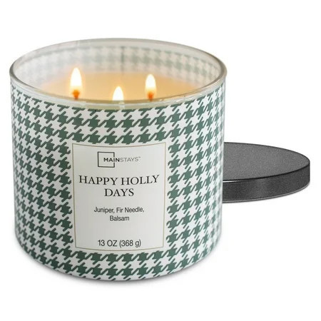 Mainstays Happy Holly Days Scented 3-Wick Candle, 13 oz. | Walmart (US)