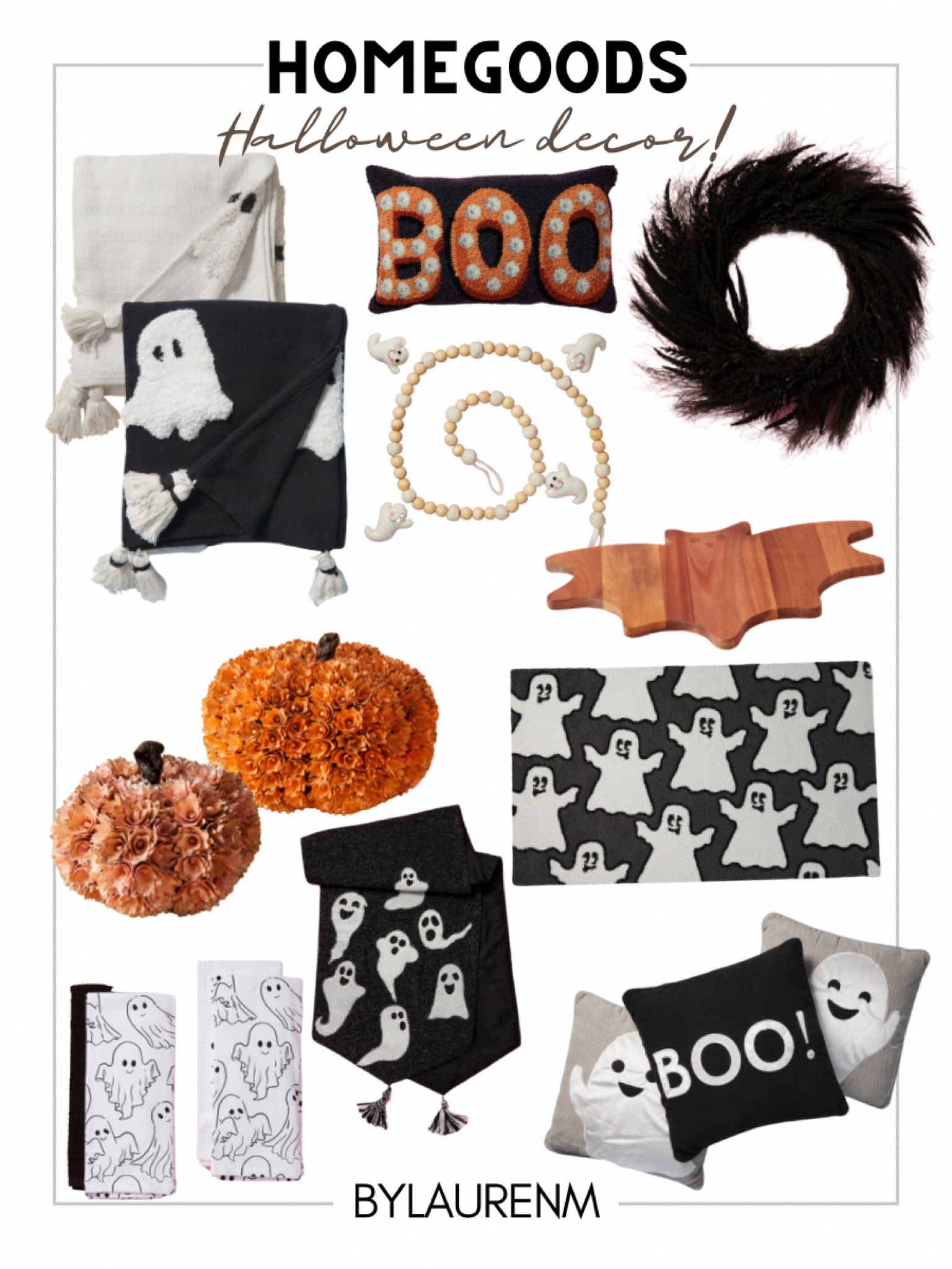 HomeGoods fall home décor! Halloween decorations, Halloween home decor, ghost blanket, ghost pillows, pumpkin decor, Halloween wreath, fall home decor.

#LTKhome #LTKsalealert #LTKHalloween