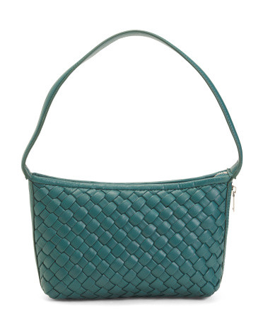 Leather Hazel Hand Woven Shoulder Bag For Women | TJ Maxx