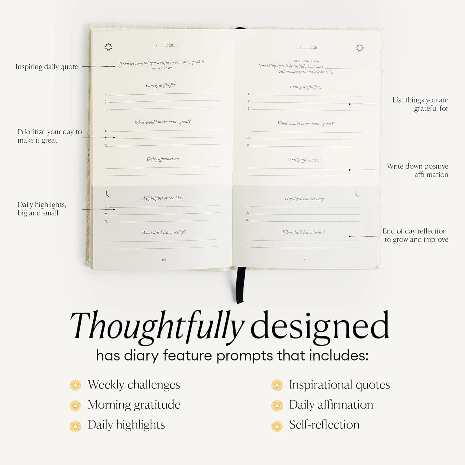 Intelligent Change The Five Minute Journal, Original Daily Gratitude Journal 2023, Reflection & M... | Amazon (US)