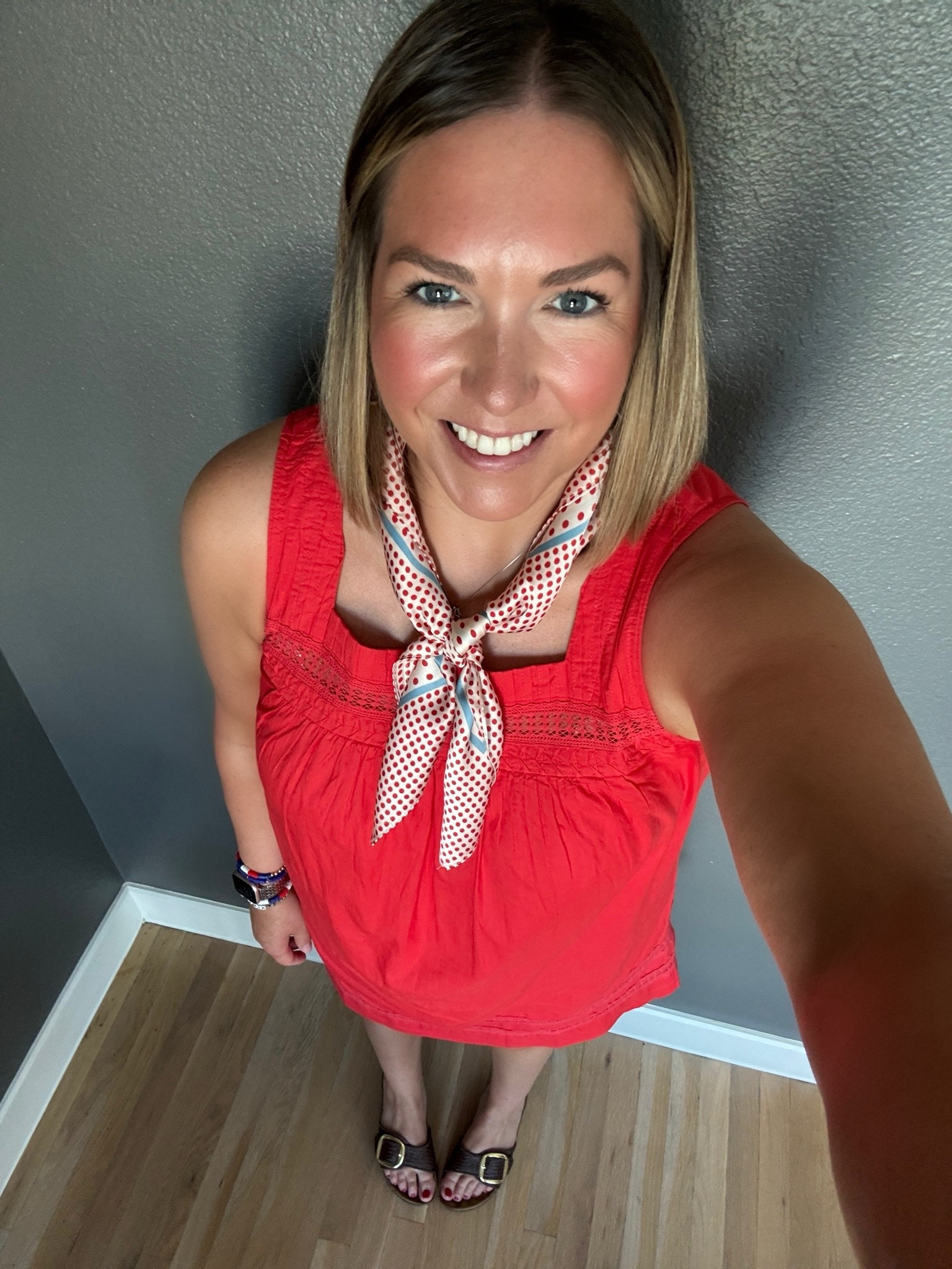 Happy 4th of July! It’s my favorite holiday to celebrate. I love the time of year, the colors and celebrating. This red dress is such a classic style and so easy to accessorize. I added a fun polka dot scarf and some bracelets to finish my look.

#LTKootd #LTKMidsize #LTKSeasonal