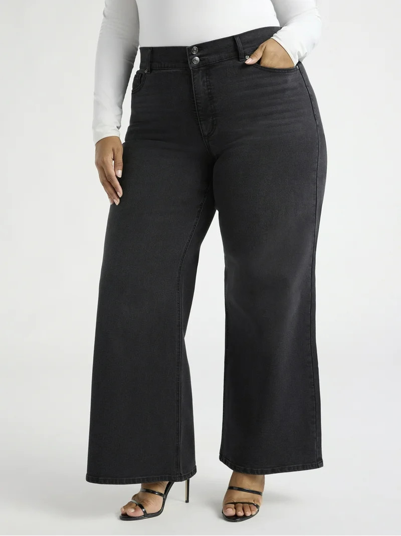 Sofia Jeans Women's Margot Wide Leg High Rise Jeans, 30.5" and 32.5" Inseams, Sizes 0-28 | Walmart (US)