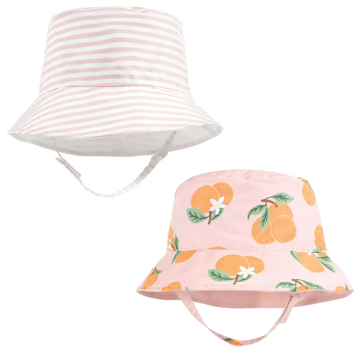 Hudson Baby Infant Girl Sun Protection Hat, Oranges Stripe | Target