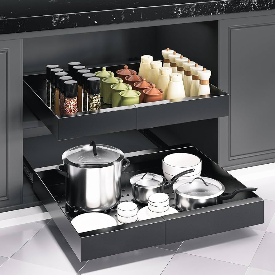 ZGO Pull Out Cabinet Organizer, Expandable(11.5"-19.6") Drawer Organizer, Pot and Pan Organizer f... | Amazon (US)
