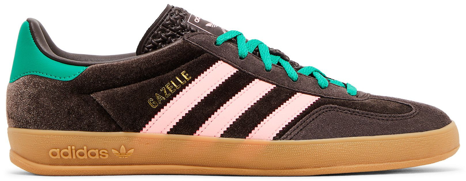Buy adidas Wmns Gazelle Indoor 'Dark Brown Pink Green Velvet' - JI2714 | GOAT | GOAT