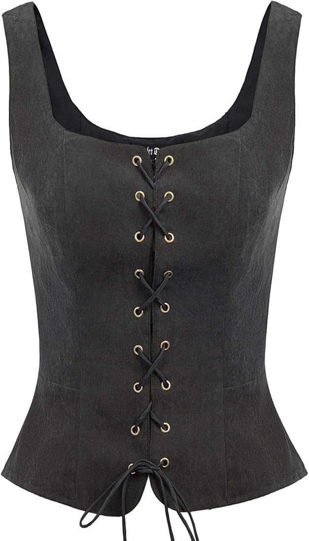 Scarlet Darkness Women's Pirate Renaissance Vest Cosplay Costume Peasant Bodice | Amazon (US)