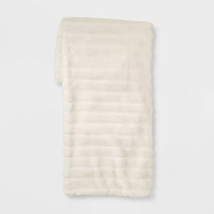 Textured Faux Fur Reversible Throw Blanket - Project 62™ | Target