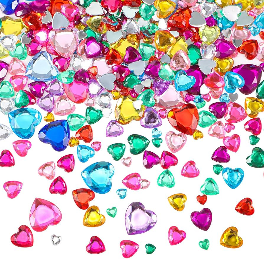Chuangdi 516 Pcs Acrylic Rhinestone Crystal Gems Rhinestone Flat Back 18mm/12mm/10mm/6mm for Vale... | Amazon (US)