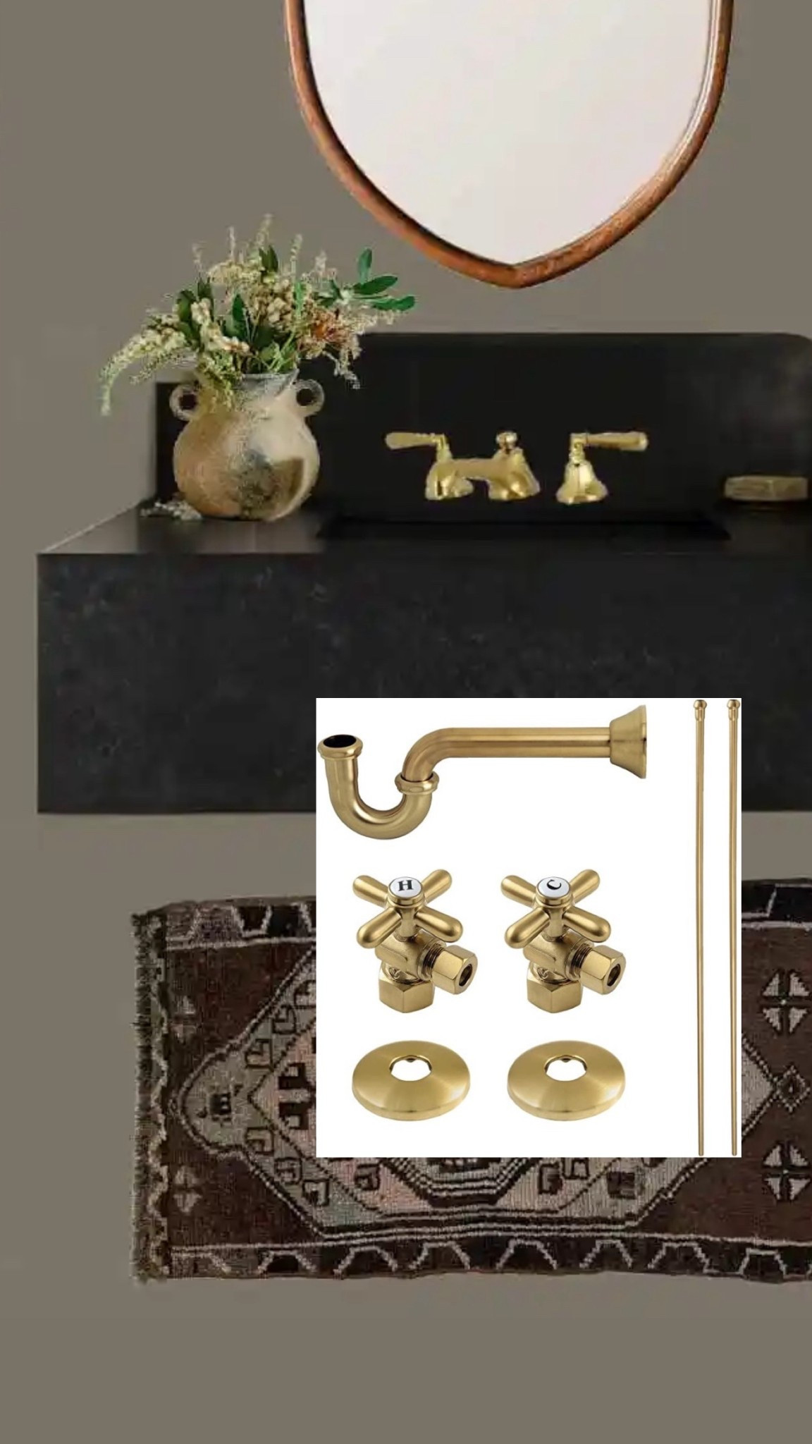 The exposed brass plumbing kit I ordered for our powder bath. If you’re planning on this you may also need the extension tube I’ve also linked below.



#LTKHome