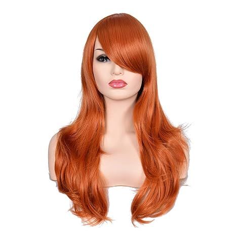 Morvally 23" Long Wig Big Wavy Heat Resistant Synthetic Straight Hair with Bangs for Cosplay Cost... | Amazon (US)