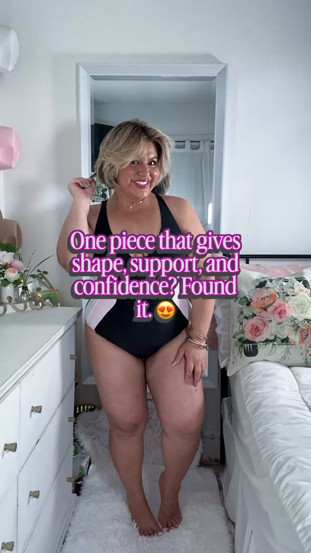 A little color-blocking, a little tummy control, and a whole lot of confidence. 🖤✨ This @mangopop_us one-piece is giving snatched waist, supportive fit, and curvy petite-approved.

#LTKSwim #LTKMidsize #LTKSeasonal