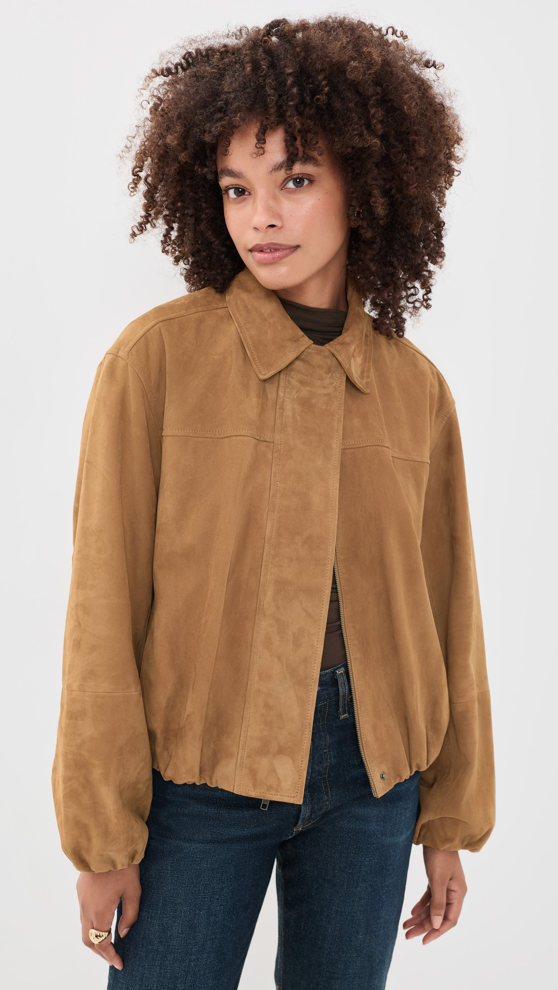 Joe's Jeans The Bella Suede Bomber Jacket Nutmeg S | Shopbop
