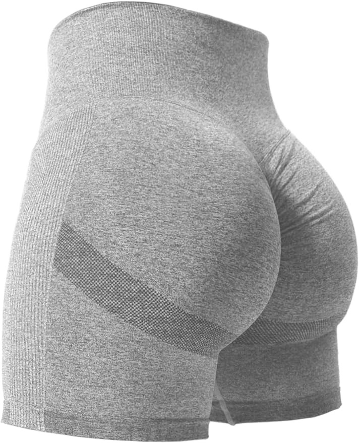 YEOREO Women High Waist Workout Yoga Gym Smile Contour Seamless Cycling Shorts | Amazon (US)