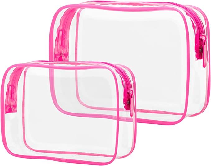 Clear Toiletry Bag, Packism 3 Pack TSA Approved Toiletry Bag Quart Size Bag, Travel Makeup Cosmet... | Amazon (US)